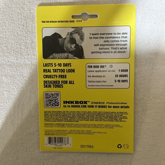 Inkbox Temporary‎ Tattoos, Travis Barker, Music Note With Flowers - Picture 4 of 4